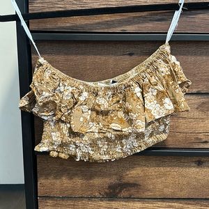 FAITHFUL THE BRAND SZ 4 Flowered crop top